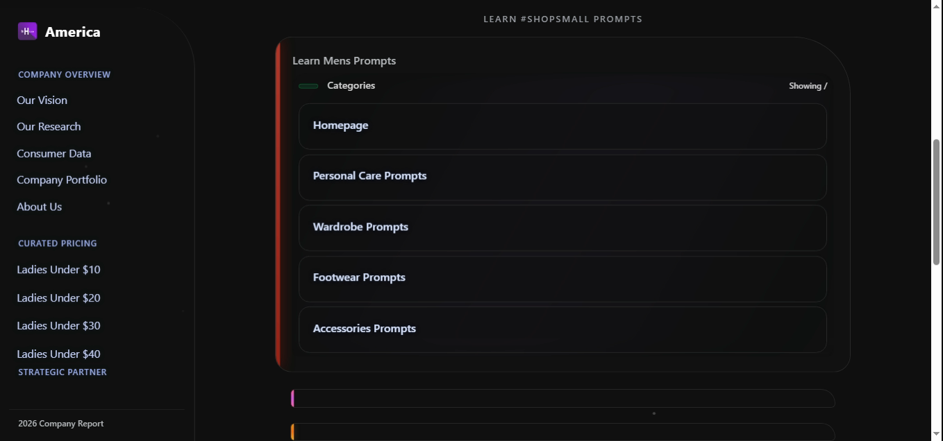 Mens prompt menu, alternate render: Homepage, Personal Care, Wardrobe, Footwear, Accessories.